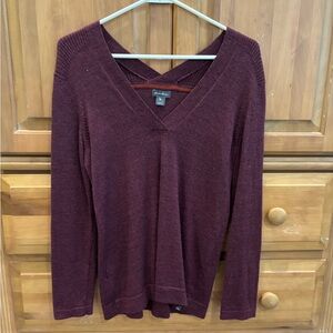 Eddie Bauer Burgundy Wool Blend Sweater
